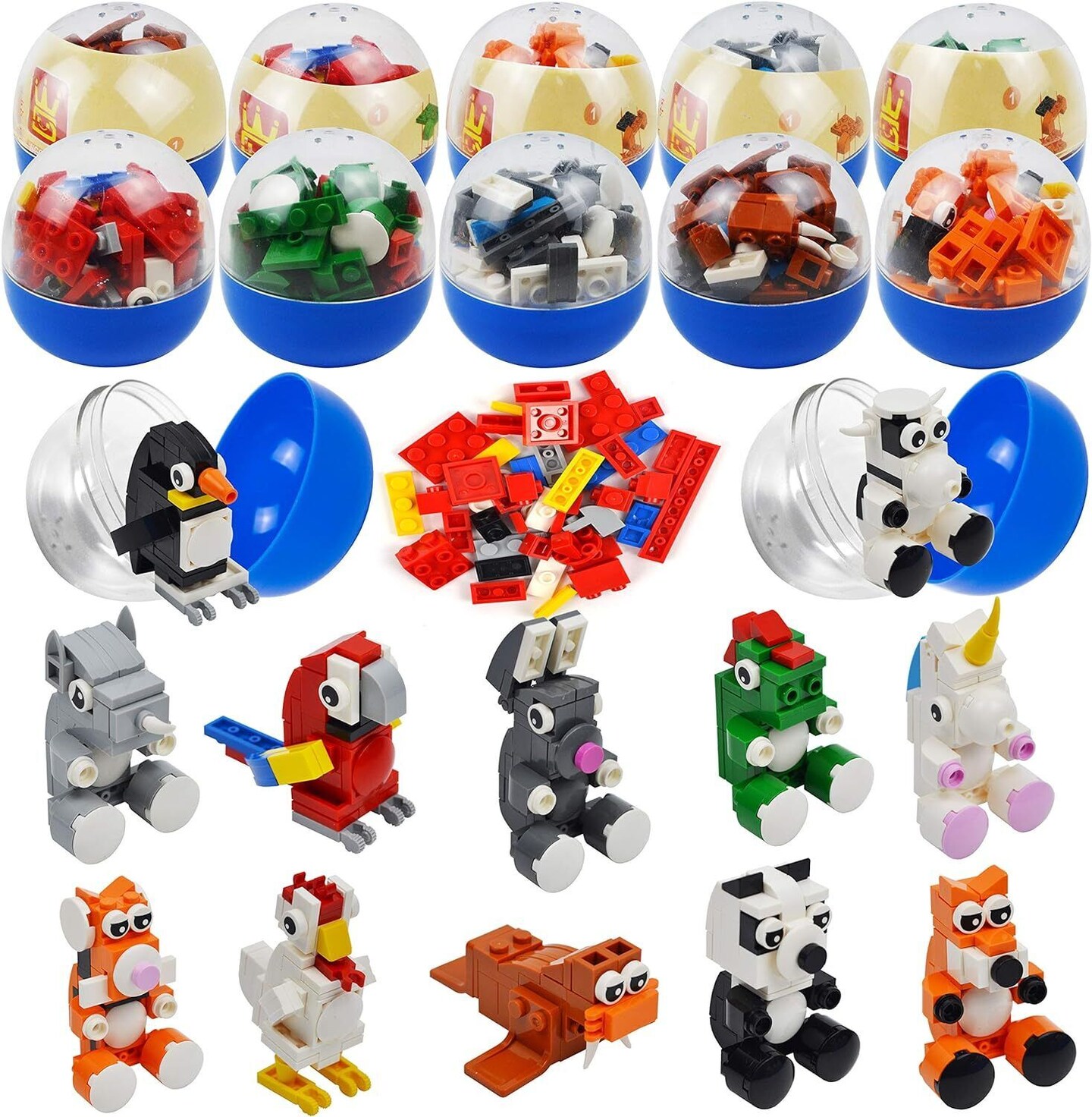 Filmy Easter Eggs with Animal Building Blocks 12 pcs