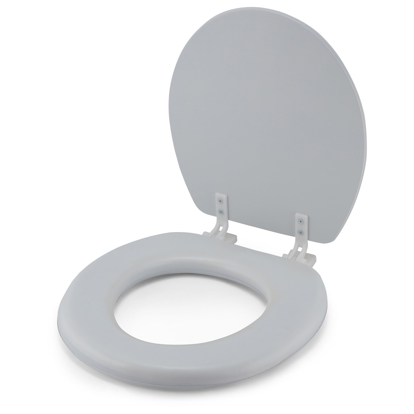 Embroidered Padded Soft Round Toilet Seat With Easy Clean & Change Hinge