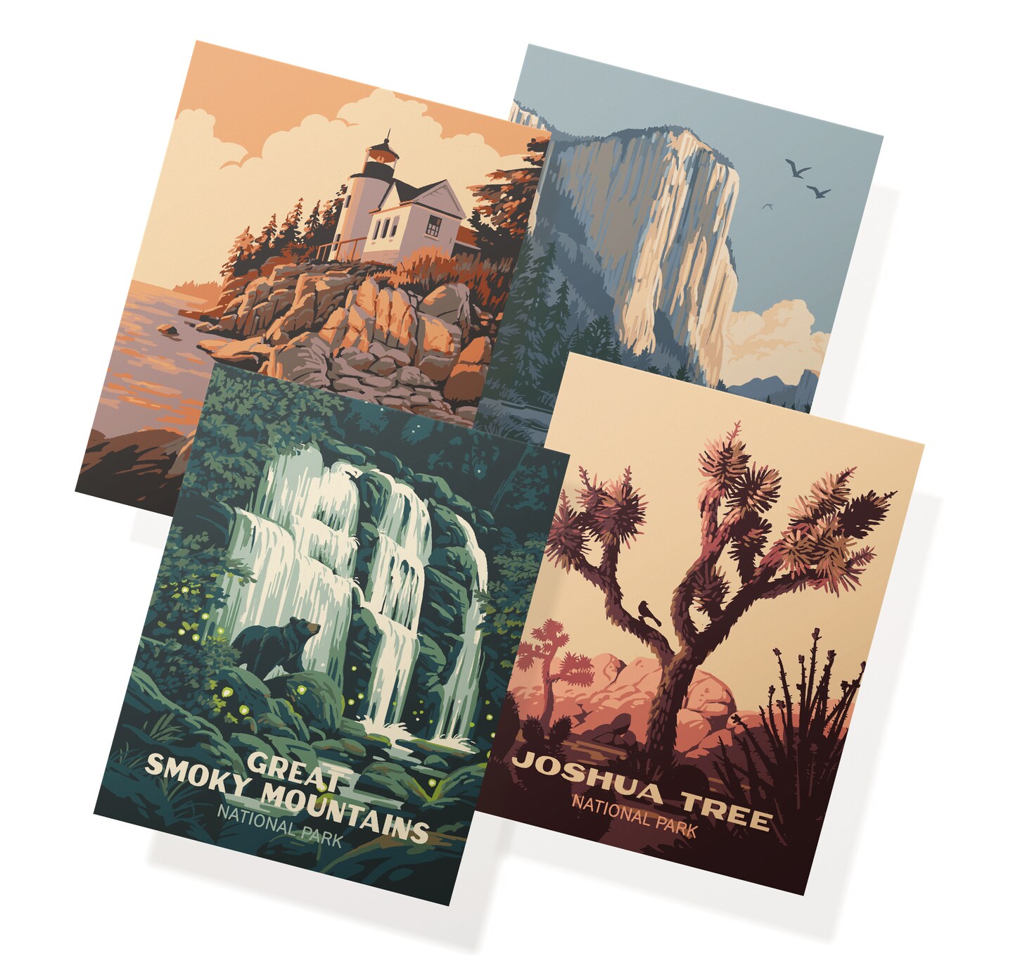 Twigs Paper - Vintage National Parks Greeting Cards 12-Count - Blank Note Cards with Envelopes - Stationery Set - Eco-Friendly Recycled Paper - Made in USA (5.5 x 4.25)