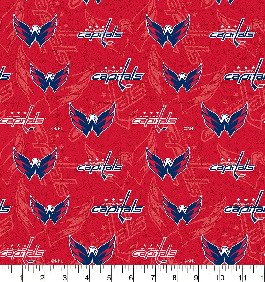 Sykel Enterprises NHL Team Cotton Fabric-Washington Capitals Tone on Tone Cotton Quilting Fabric