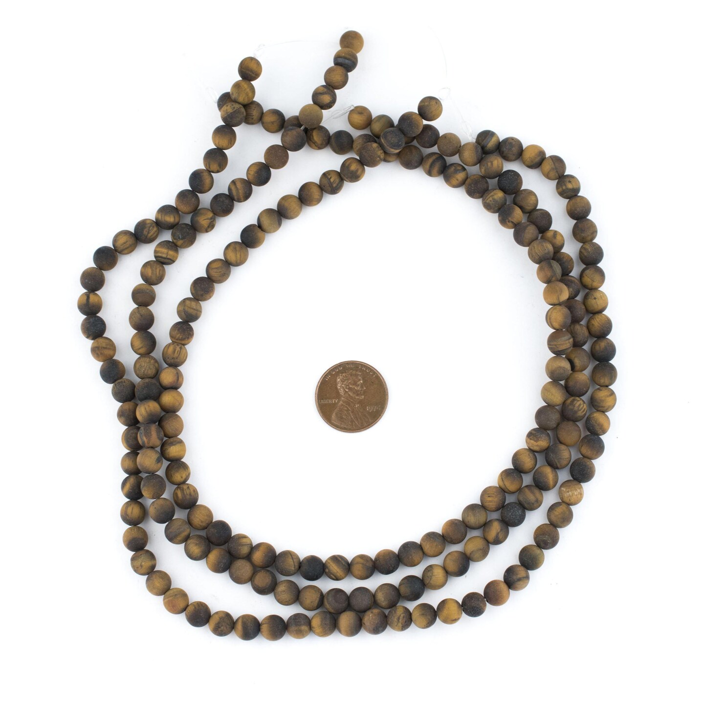 The Bead Chest Matte Tiger Eye Beads (6mm): Organic Gemstone Round Spherical Energy Stone Healing Power Crystal for Jewelry Bracelet Mala Necklace Making
