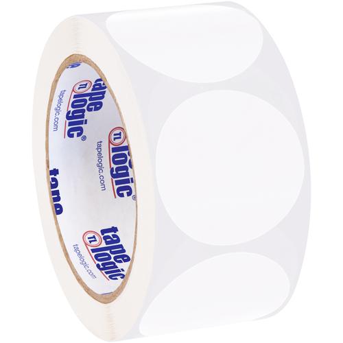 Tape Logic Removable Labels, 2" Circle, White, 500 /Roll