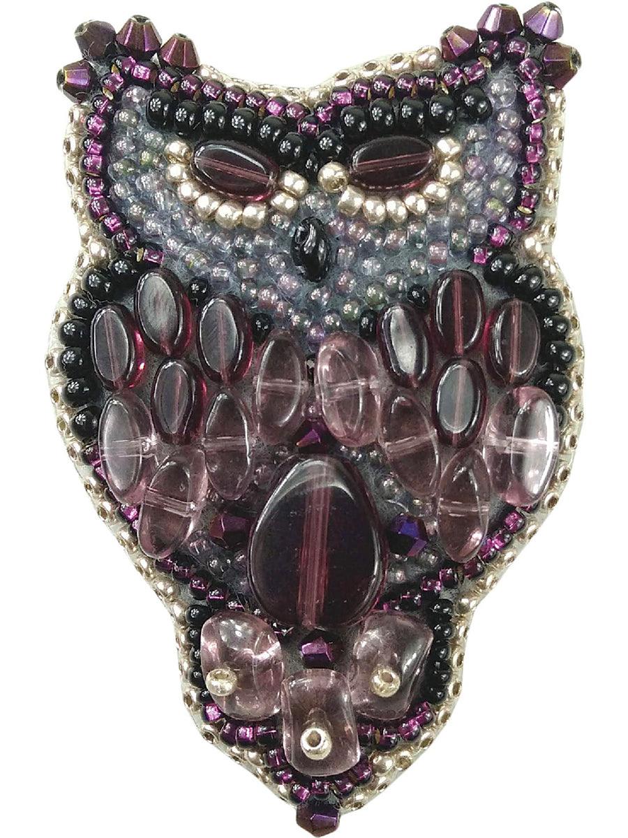 BP-209C Beadwork kit for creating brooch Crystal Art &#x22;Owl&#x22;