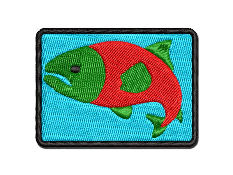 Salmon Fish Multi-Color Embroidered Iron-On Patch Applique | Michaels