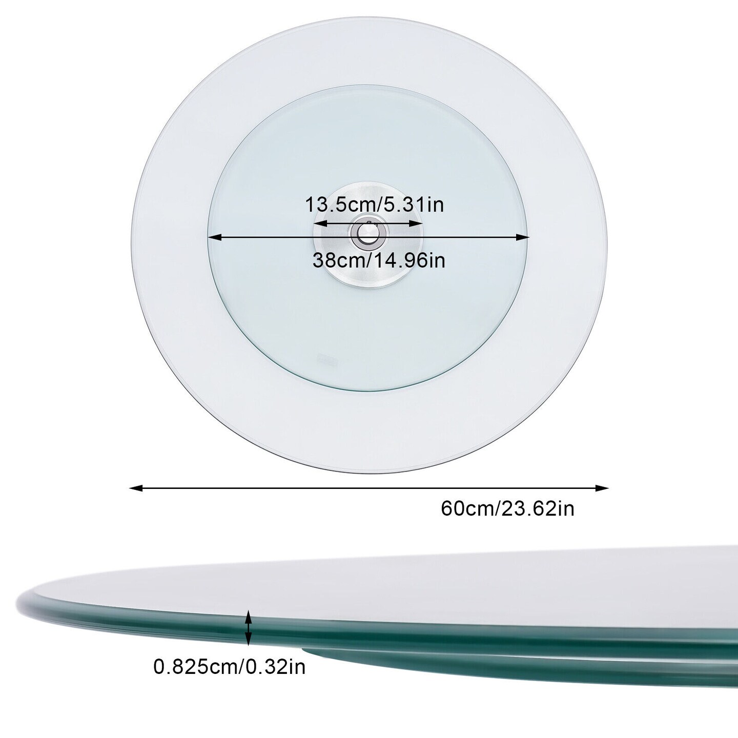 Kitcheniva Glass Turntable Dining Table Centerpiece Large Serving Plate