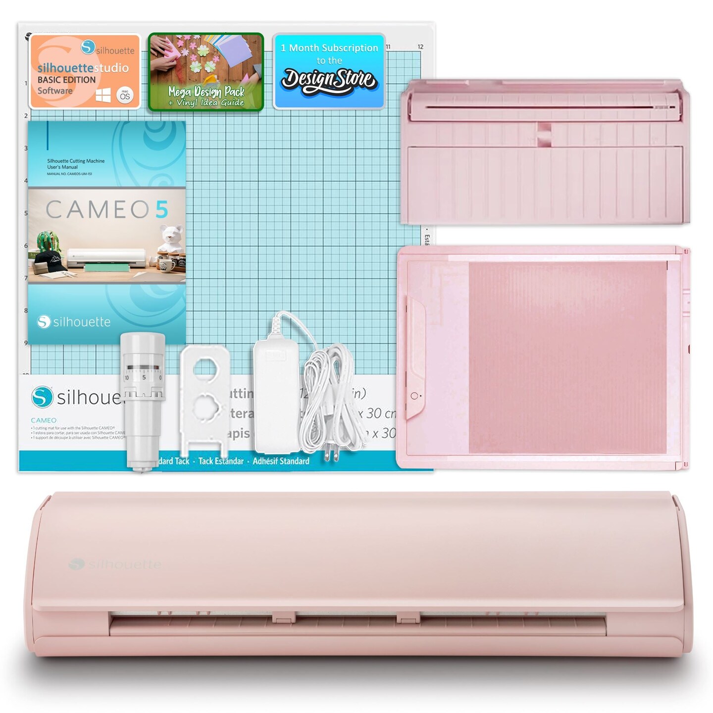 Silhouette Pink Cameo 5 with Electrostatic Grip Mat Attachment