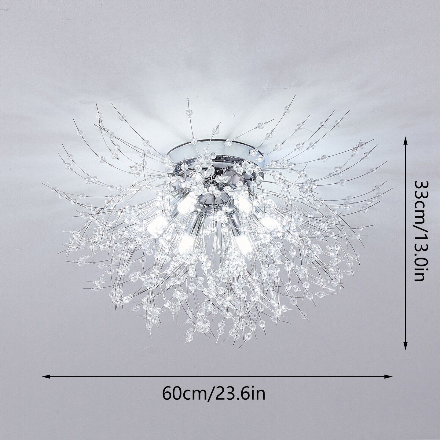 Kitcheniva Modern Crystal Fireworks Flush Mount Light Chandelier