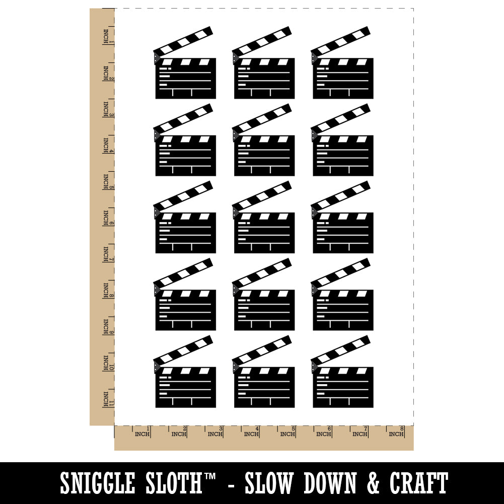Clapperboard Movie Film Director Action Temporary Tattoo Water Resistant Fake Body Art Set Collection (1 Sheet)