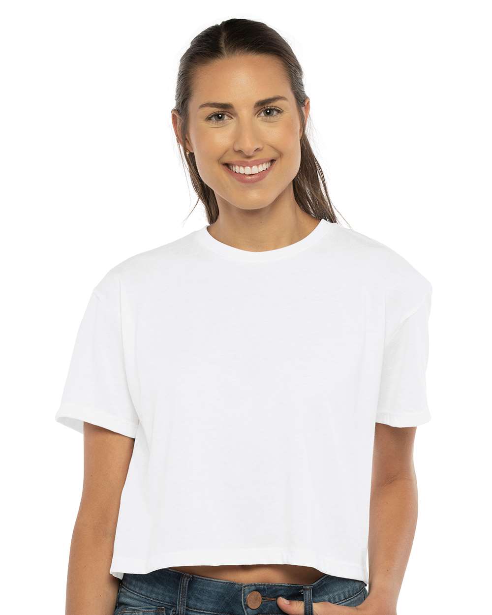 Next Level® Women's Short Sleeve Crewneck Ideal Crop Top