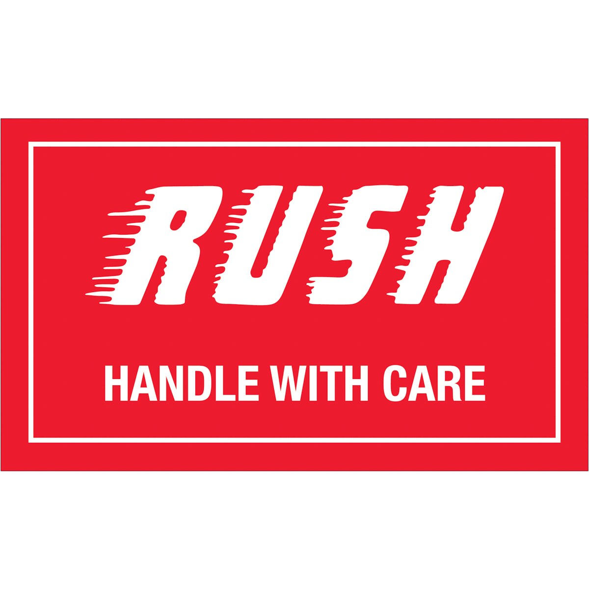Tape Logic Shipping Label, Rush Handle with Care, 3&#x22; x 5&#x22;, Red/White, 500/Roll