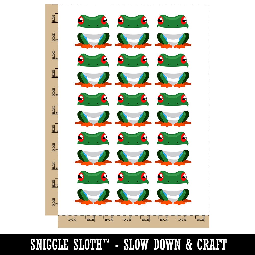 Colorful Tree Frog Temporary Tattoo Water Resistant Fake Body Art Set Collection (1 Sheet)