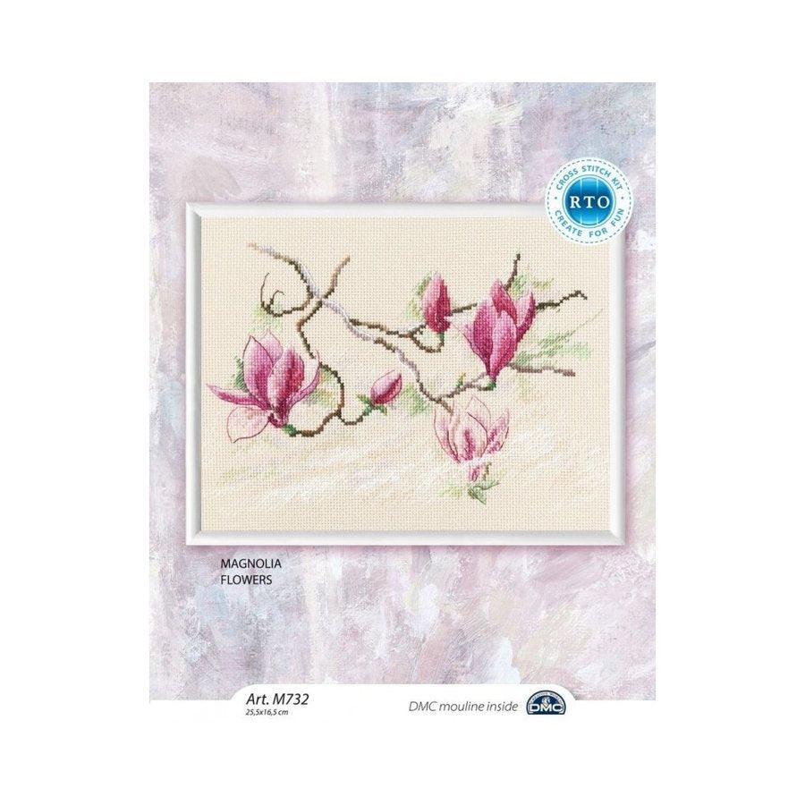 Magnolia flowers M732 Counted Cross Stitch Kit