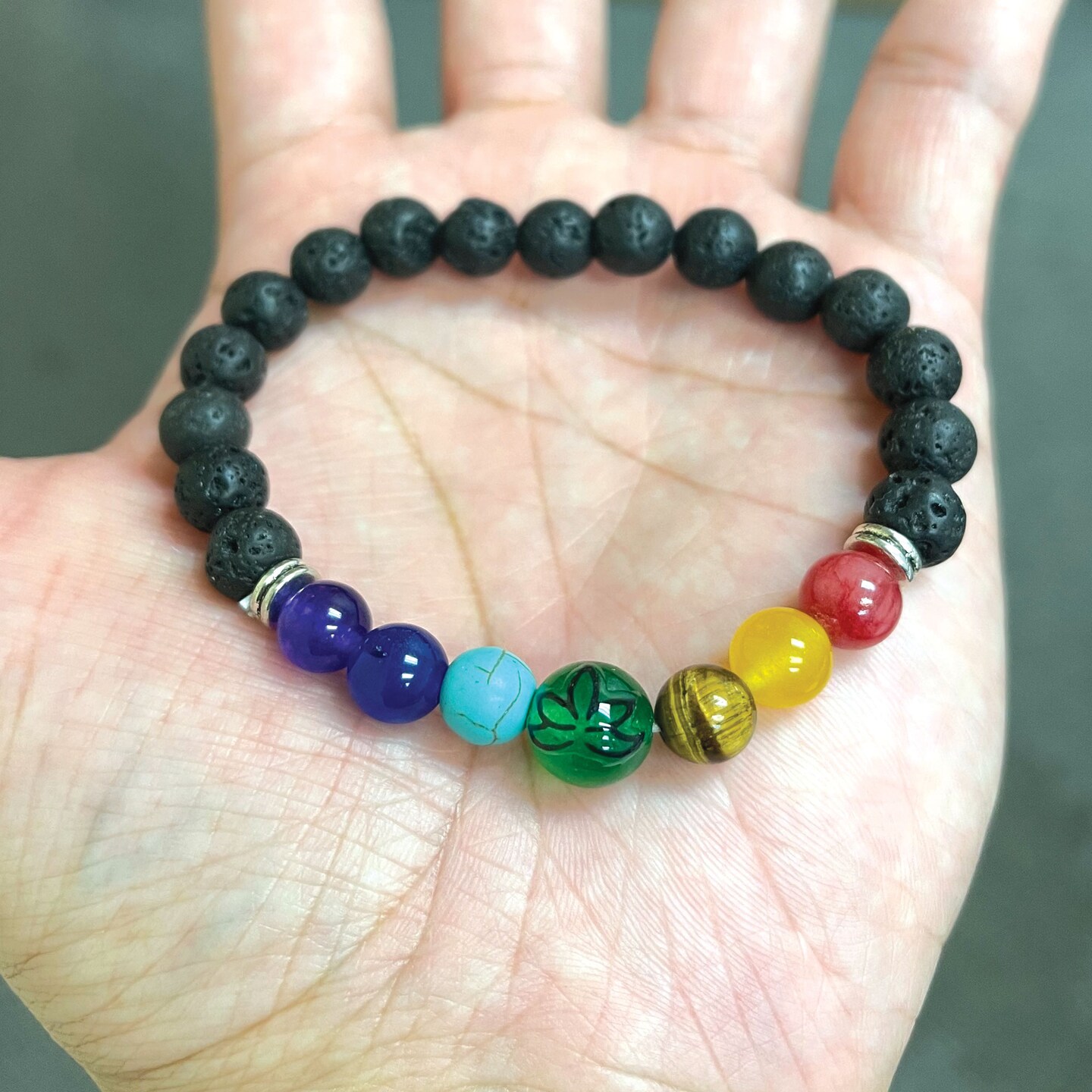 Chakra Bracelet For Women Natural Stones Essential Oil 7 Chakras Healing Lava Stone Beaded Bracelet Birthday Gift 3 Selections 1 pc MakerPlace by Michaels