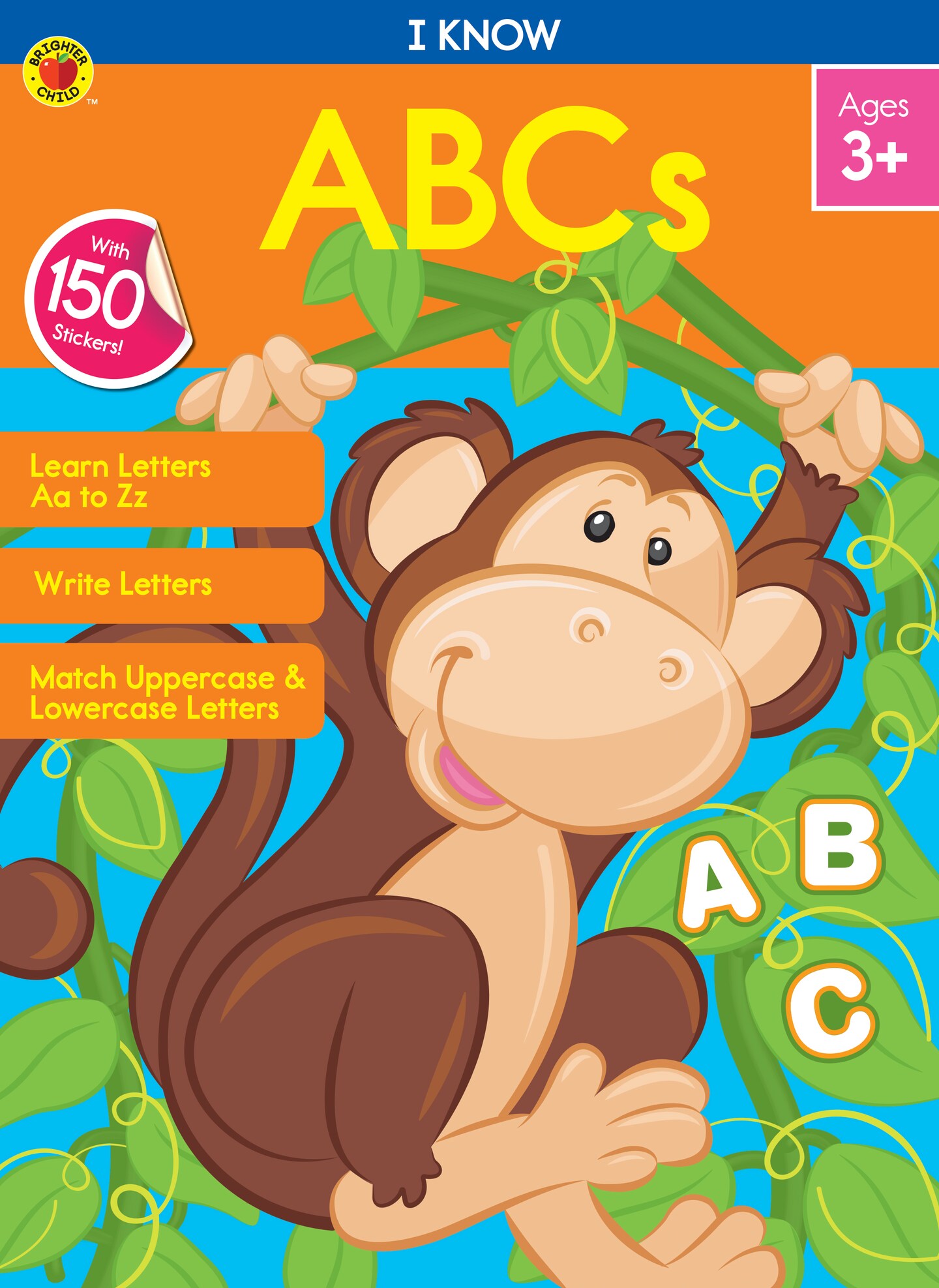 Carson Dellosa – I Know ABCs Workbook for PK, 1st Grade, 64 Pages with Stickers, Ages 3+
