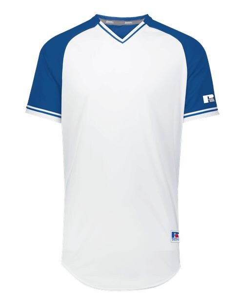 Russell Athletic&#xAE; - Classic V-Neck Jersey, Plain V-Neck Jersey - R01X3M | Made from 100% polyester double knit | Perfect for sports teams seeking high-quality apparel with superior moisture control