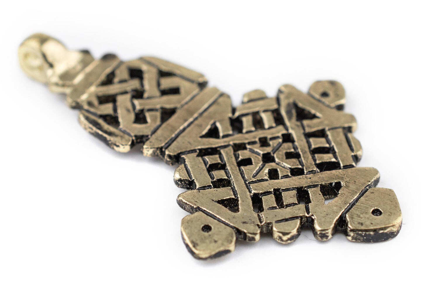 Brass Ethiopian Coptic Cross Pendant, African Abyssinian Design, Orthodox Christian Pendant for Jewelry, The Bead Chest