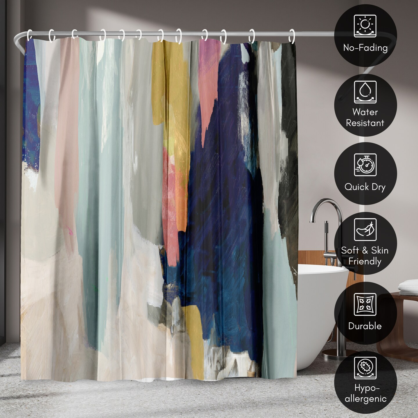 Americanflat 71&#x22; x 74&#x22; Shower Curtain, Somber by PI Creative Art