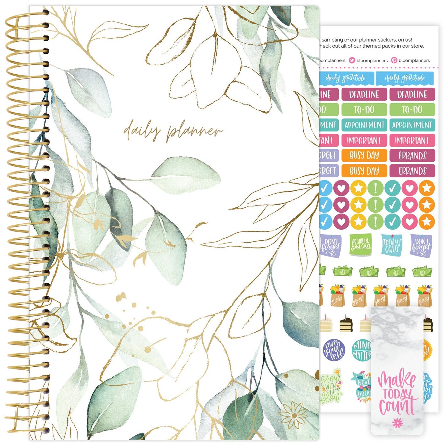 bloom daily planners Undated Soft Cover Planner, 5.5&#x22; x 8.25&#x22;, Eucalyptus