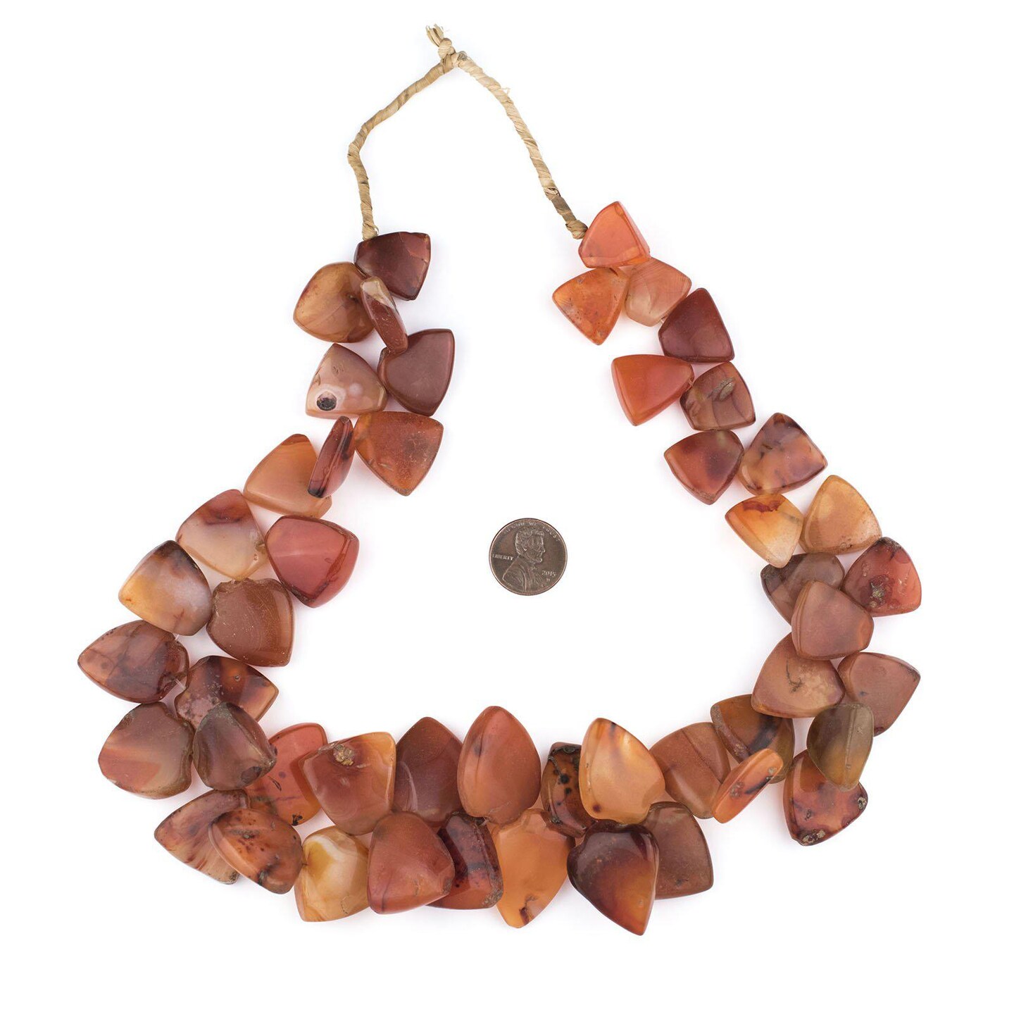 The Bead Chest African Carnelian Beads - Full Strand of Authentic Gemstone Beads from Ghana (Medallion)