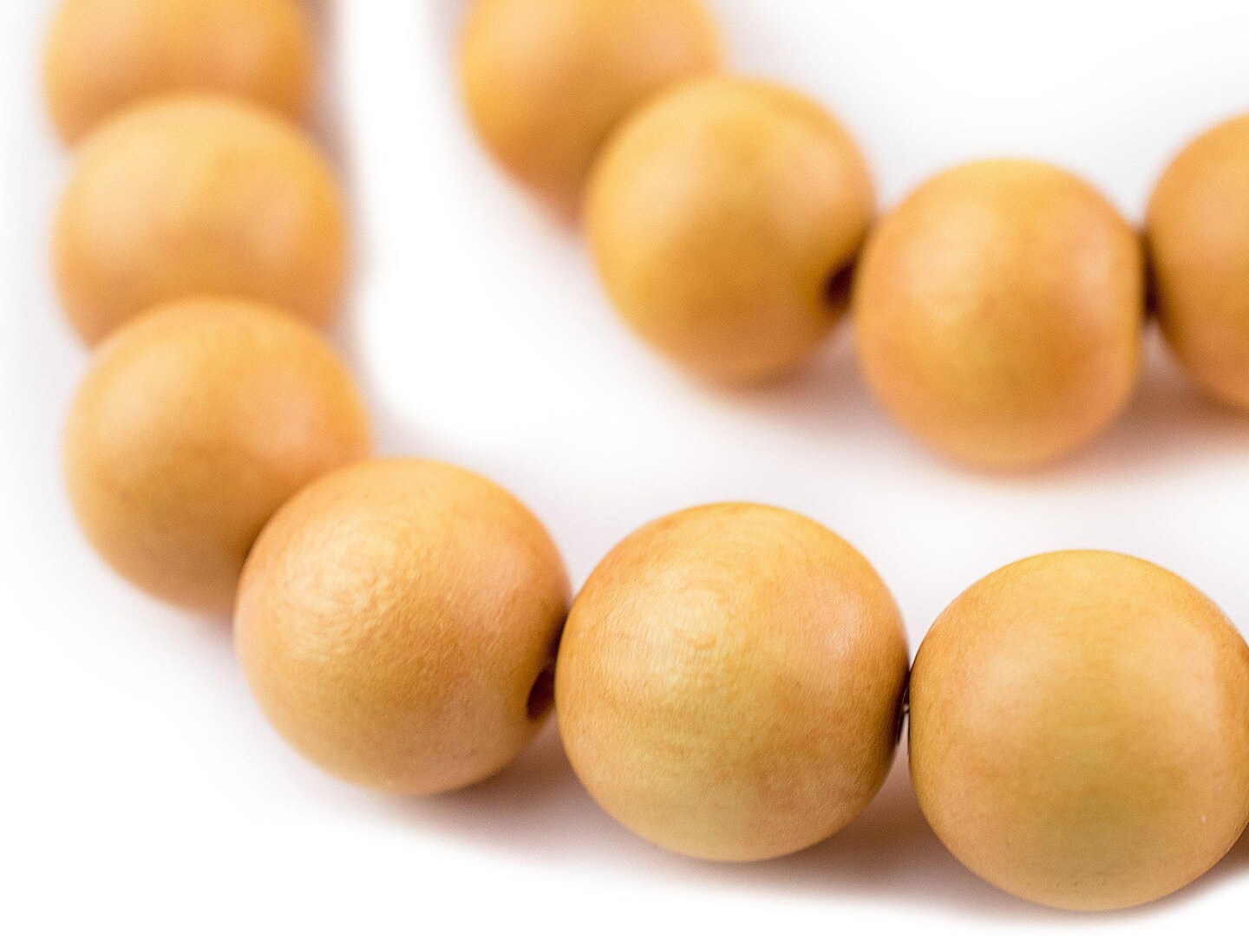 TheBeadChest 16mm Natural Round Wood Beads, Wooden Beads Loose Wood Spacer Beads for DIY Jewelry Making, 4 Sizes (8mm, 10mm, 12mm, 20mm) - Yellow
