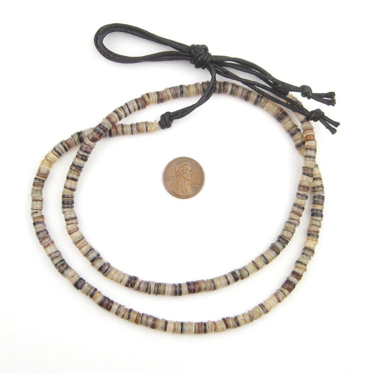 TheBeadChest Brown Natural Shell Heishi Beads 5mm 27 Inch Strand