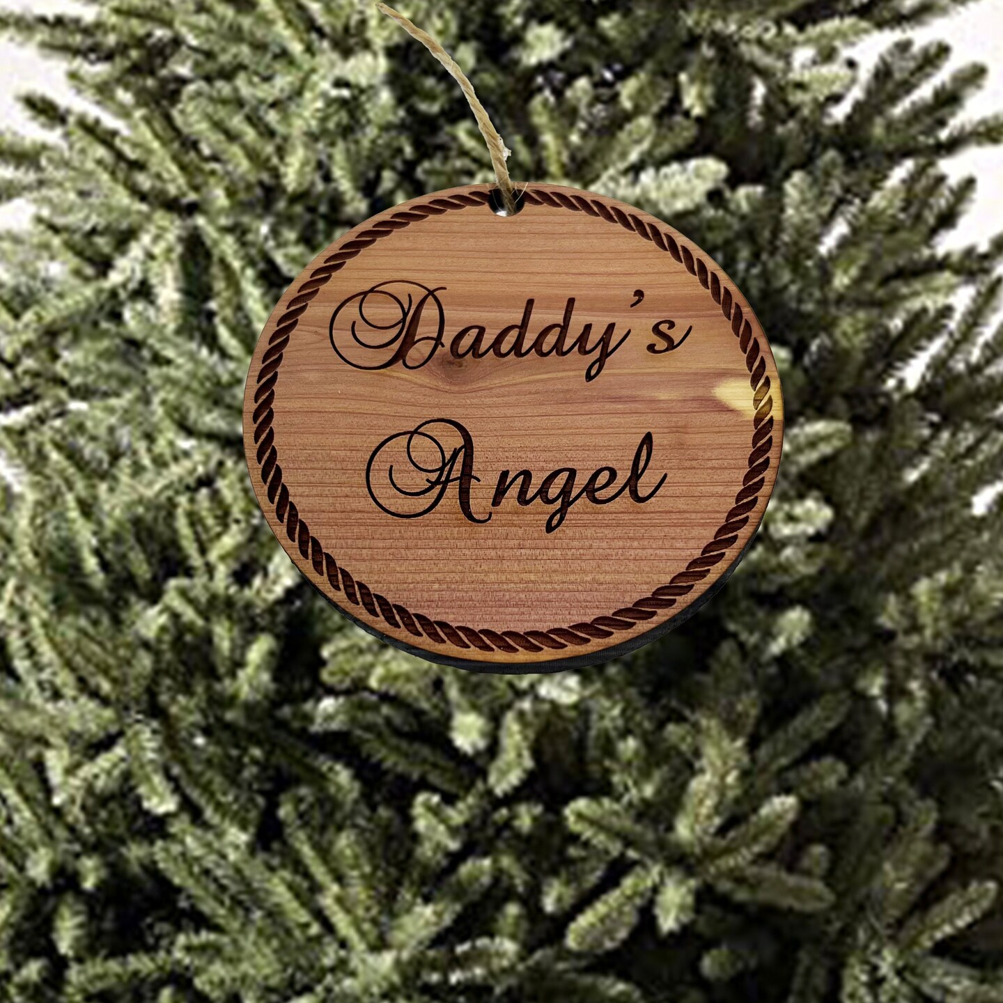 Daddys Angel - Cedar Ornament Daddys Angel - Cedar Ornament