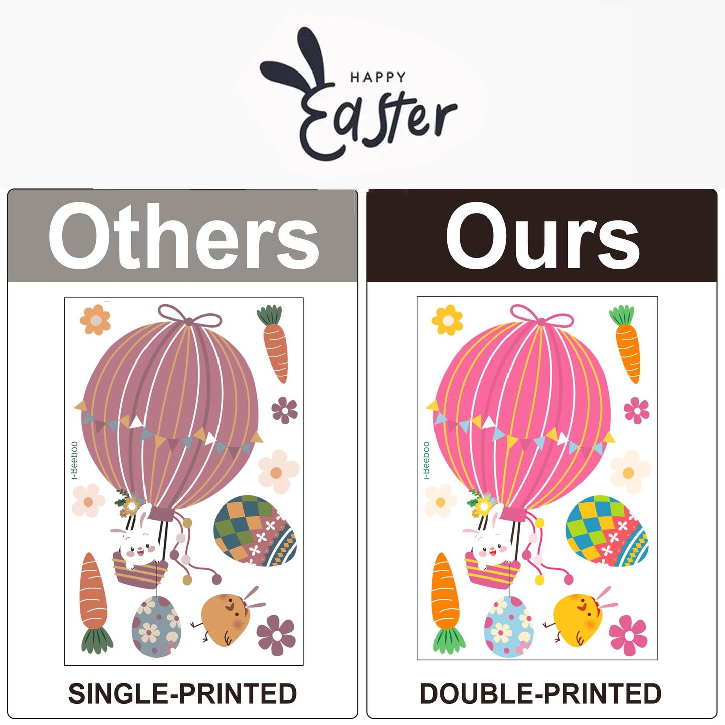 Easter Window Clings Decorations for Glass Window Stickers Decal