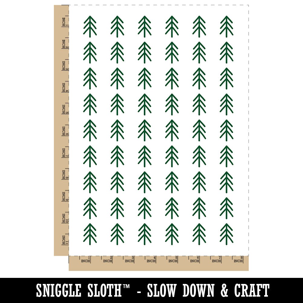 Simple Pine Tree Temporary Tattoo Water Resistant Fake Body Art Set Collection (1 Sheet)