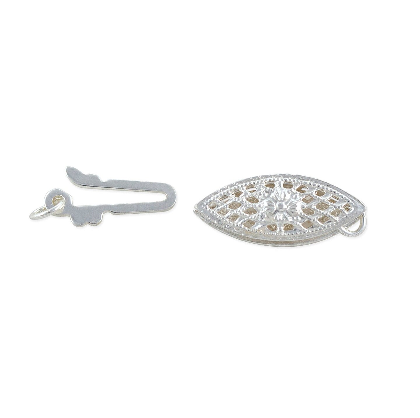 JewelrySupply Sterling Silver Filigree Pearl Necklace Clasp 16x6mm Sterling Silver with .925 STAMP