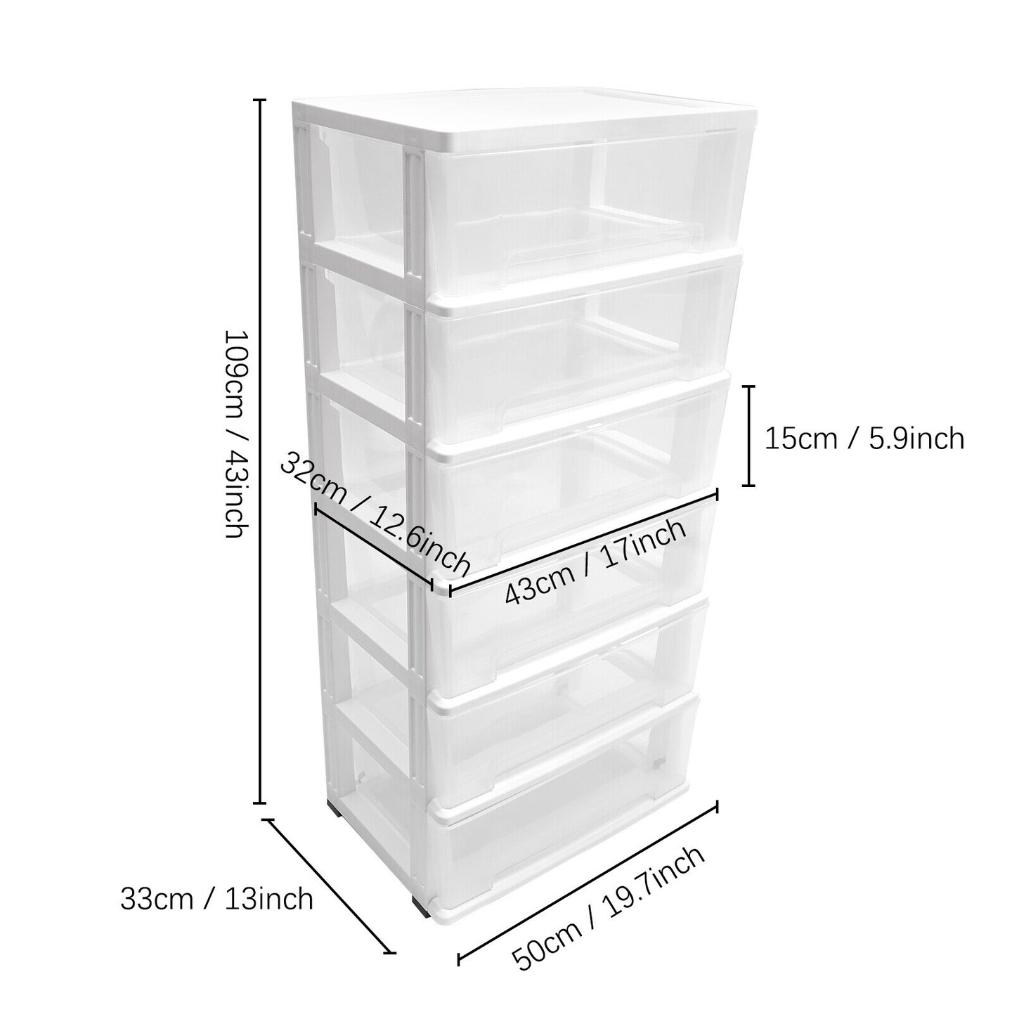 Kitcheniva Modern 6-Tiers File Storage Rolling Trolley Cart