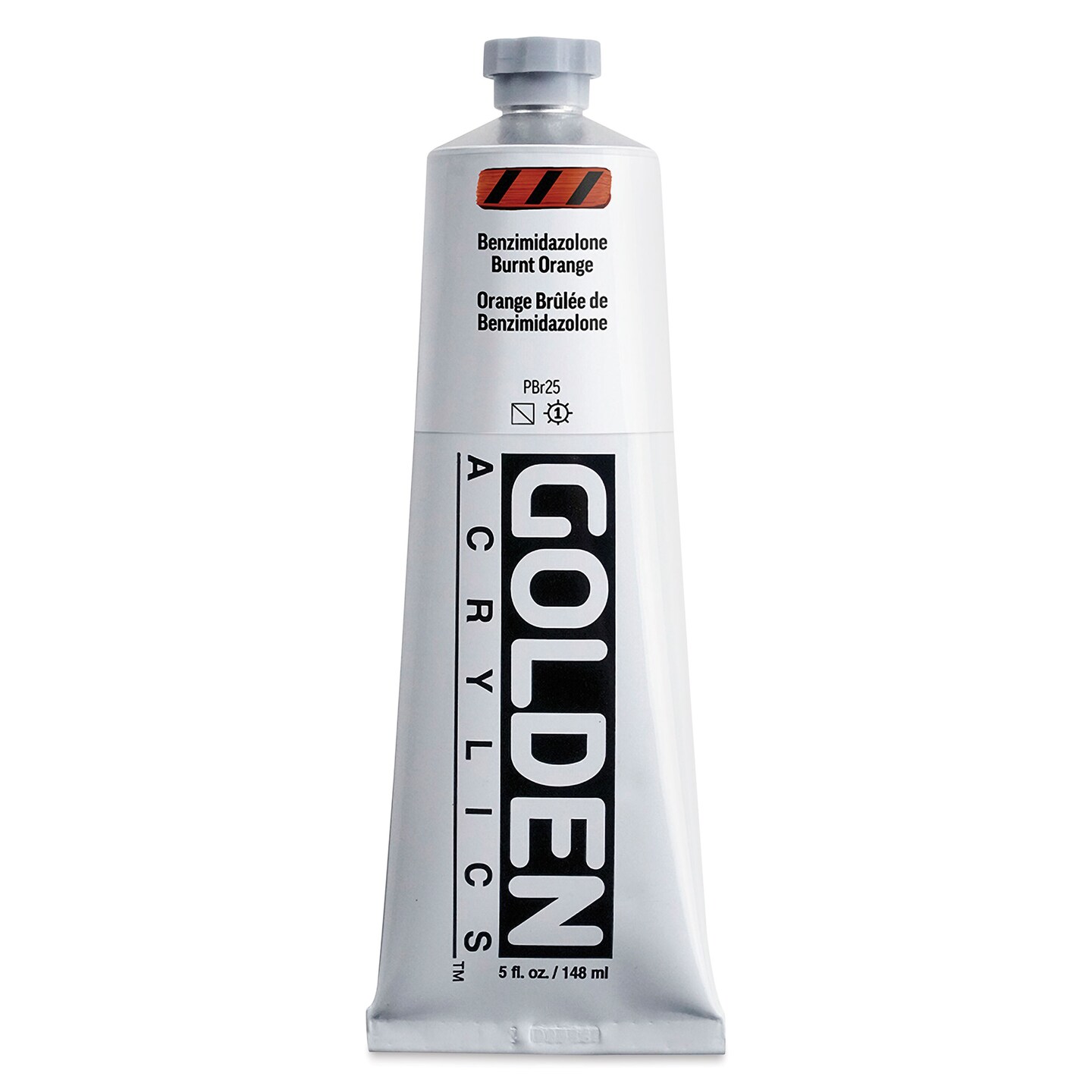 Golden Heavy Body Acrylic Paint - Benzimidazolone Burnt Orange, 148 ml Tube