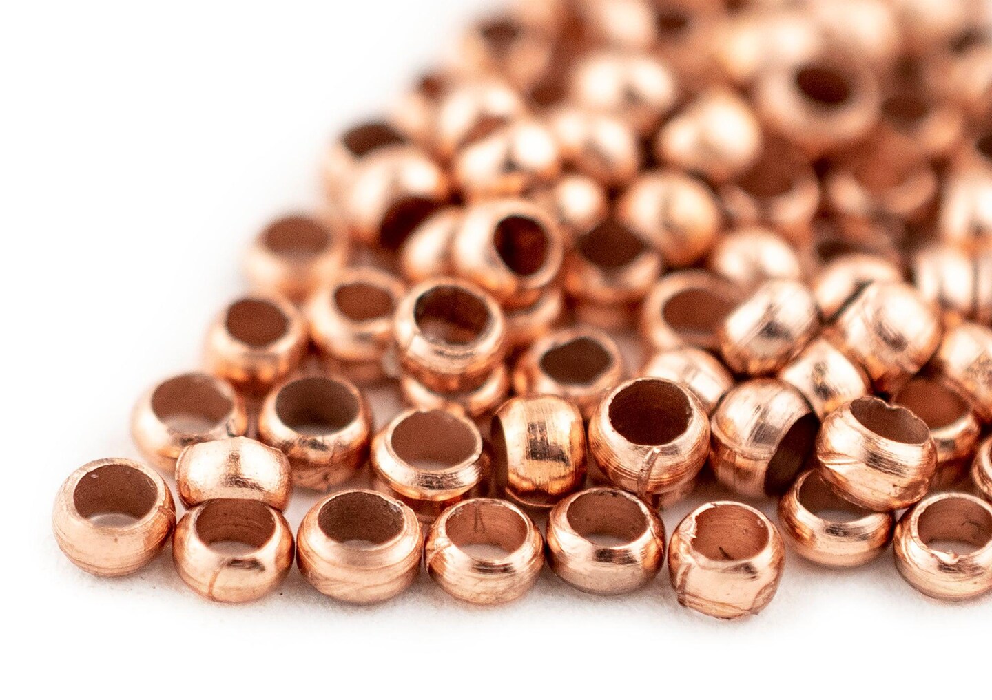 TheBeadChest Copper Round Crimp Beads (2.5mm, Set of 100)