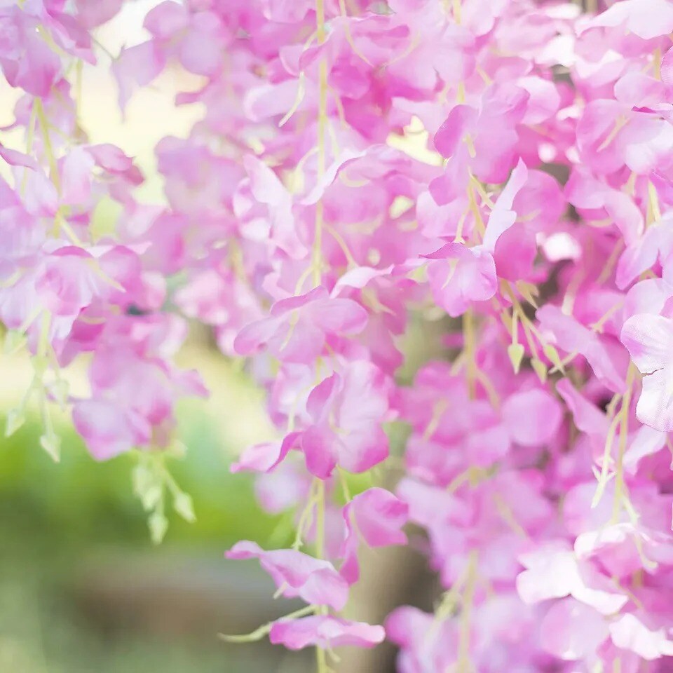 12pcs Artificial Wisteria Vine Garland Fake Flower Plants Garden Hanging Decor