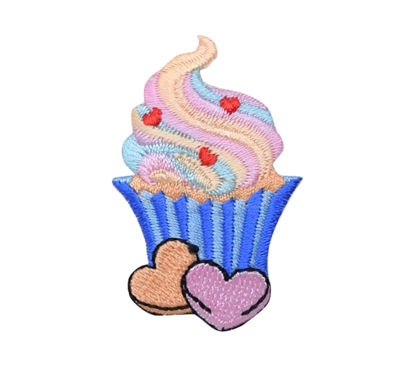 Cupcake with Sweethearts, Embroidered, Iron on Patch