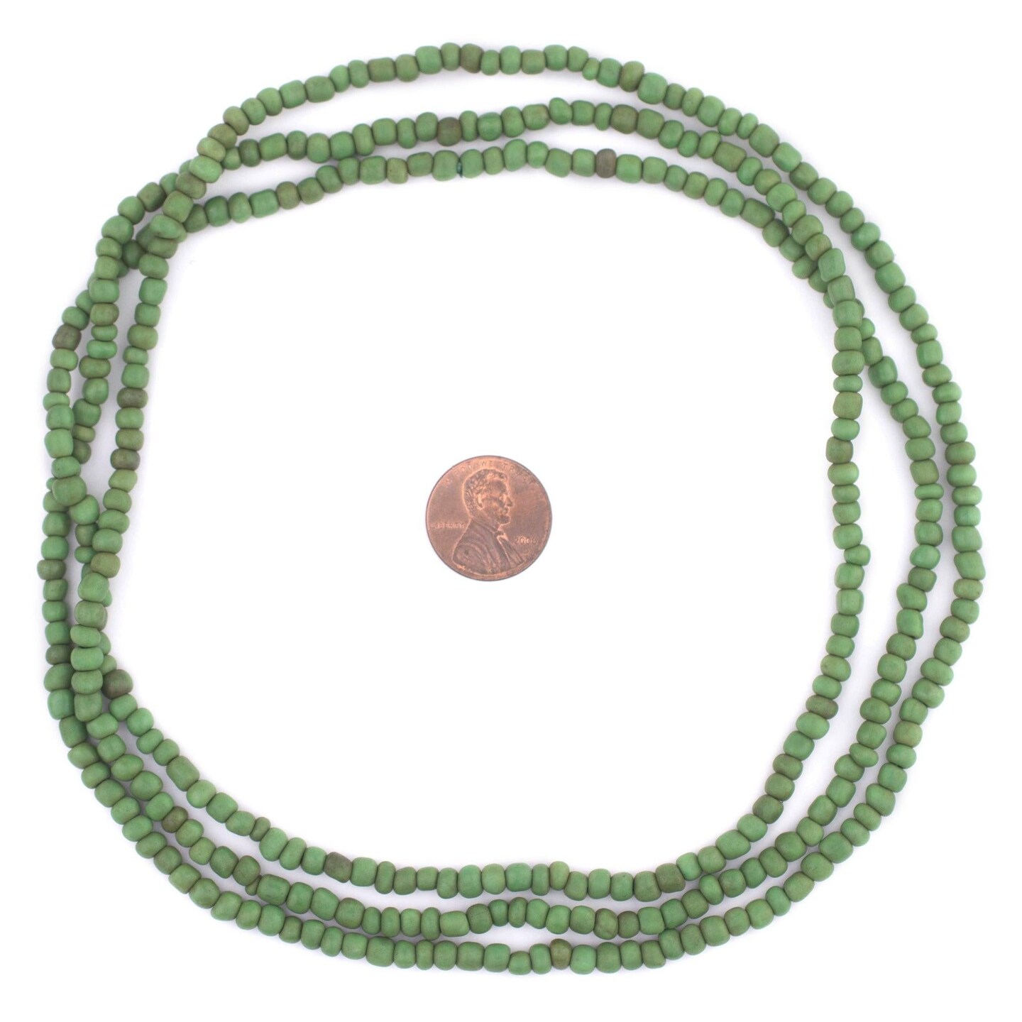 TheBeadChest Green Java Glass Seed Beads (4mm, 48&#x22; Strand)