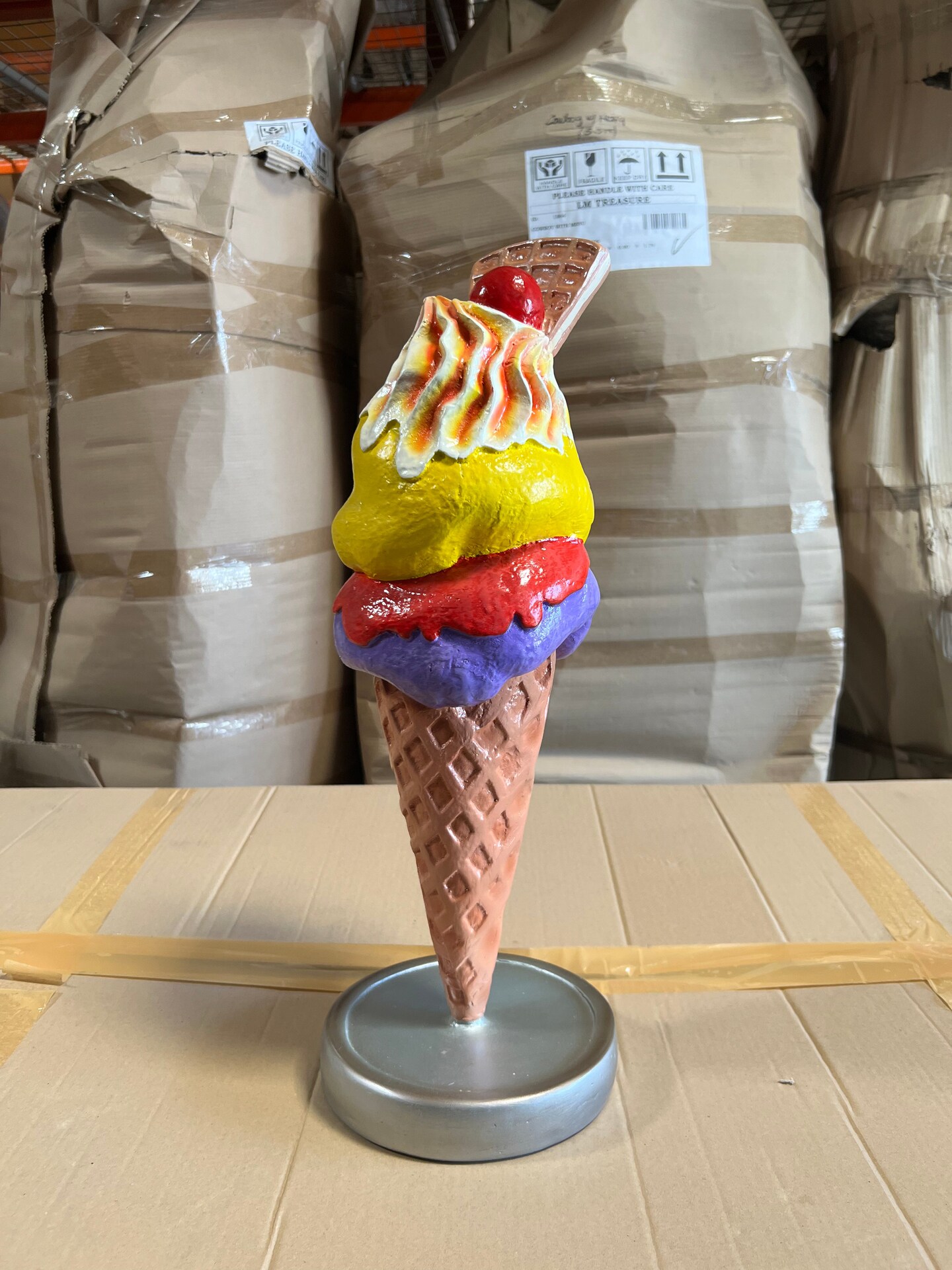 One Scoop Waffle Ice Cream Over Sized Statue
