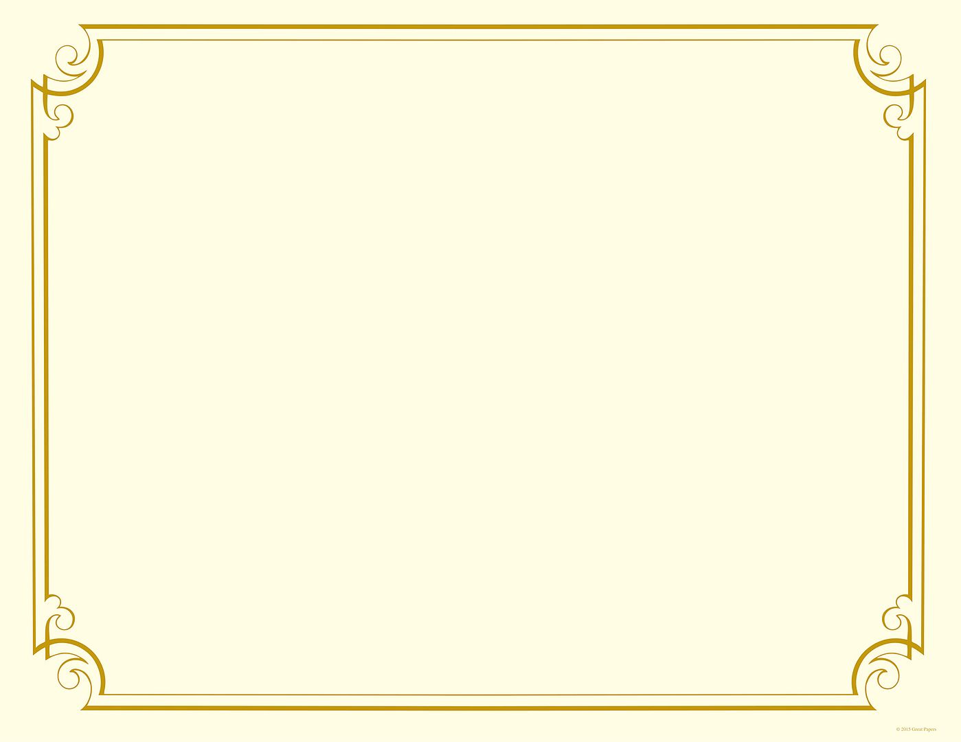 Great Papers! Certificates with Gold Foil, Scroll Frame on Ivory Certificate, 8.5" x 11", Printer Compatible, 12 Count