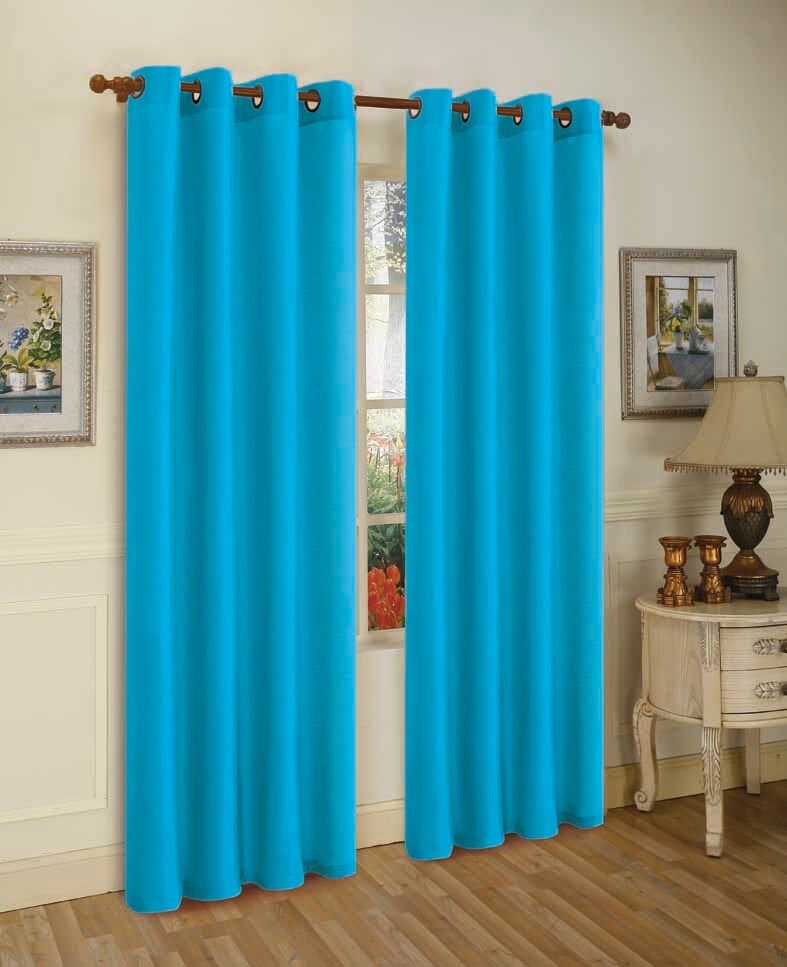 J&#x26;V TEXTILES 2 Panels Solid Grommet Faux Silk Window Curtain Drapes Treatment in 84&#x22; Length