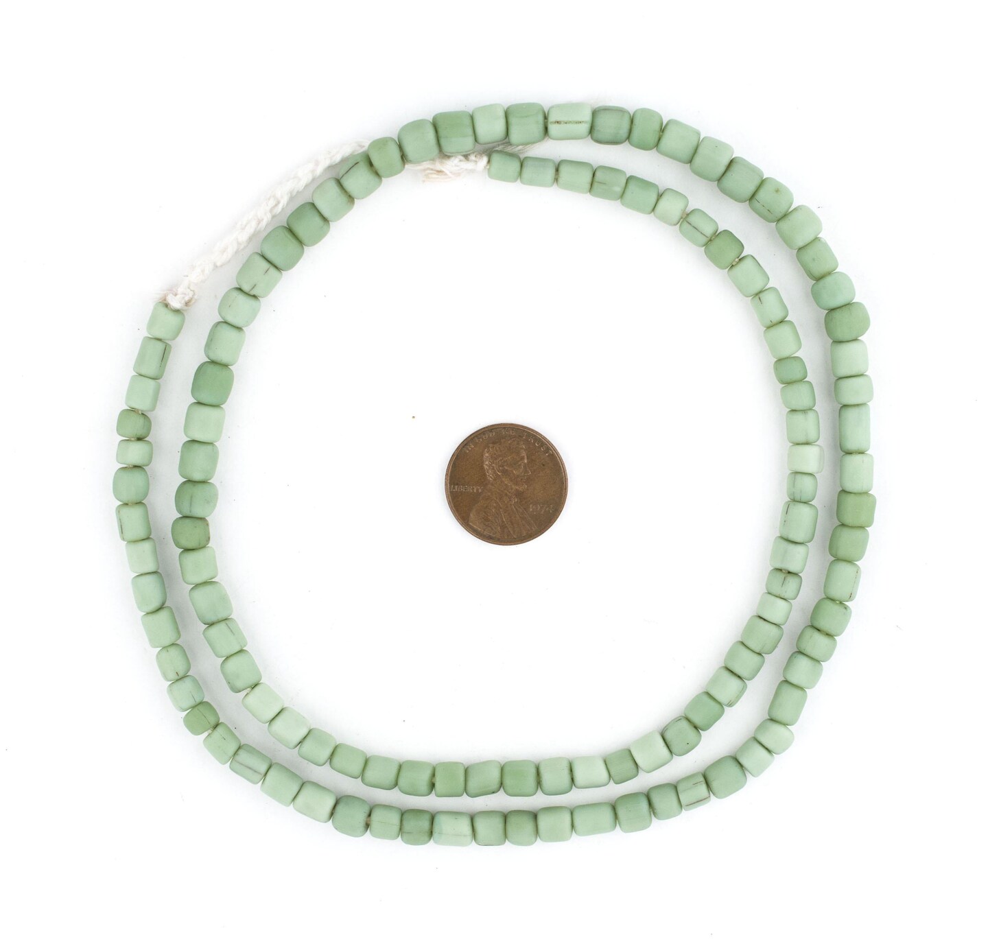 TheBeadChest Indonesian Glass Beads, Small Java Bali 4mm Spacers Jewelry Making Supplies for Necklaces, Bracelets, DIY Crafts (Pistachio Green)