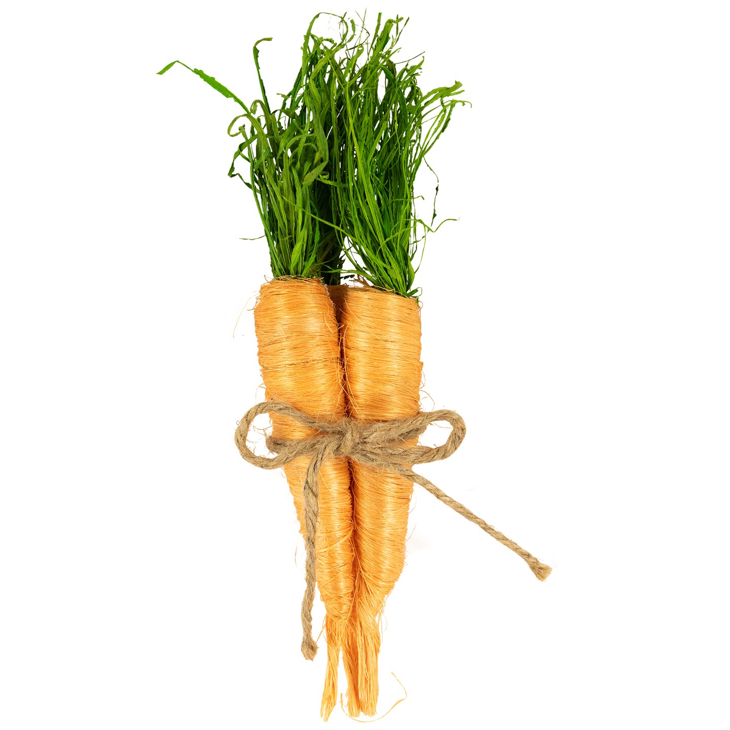 Northlight Straw Carrot Easter Decorations - 9&#x22;- Orange and Green - Set of 3
