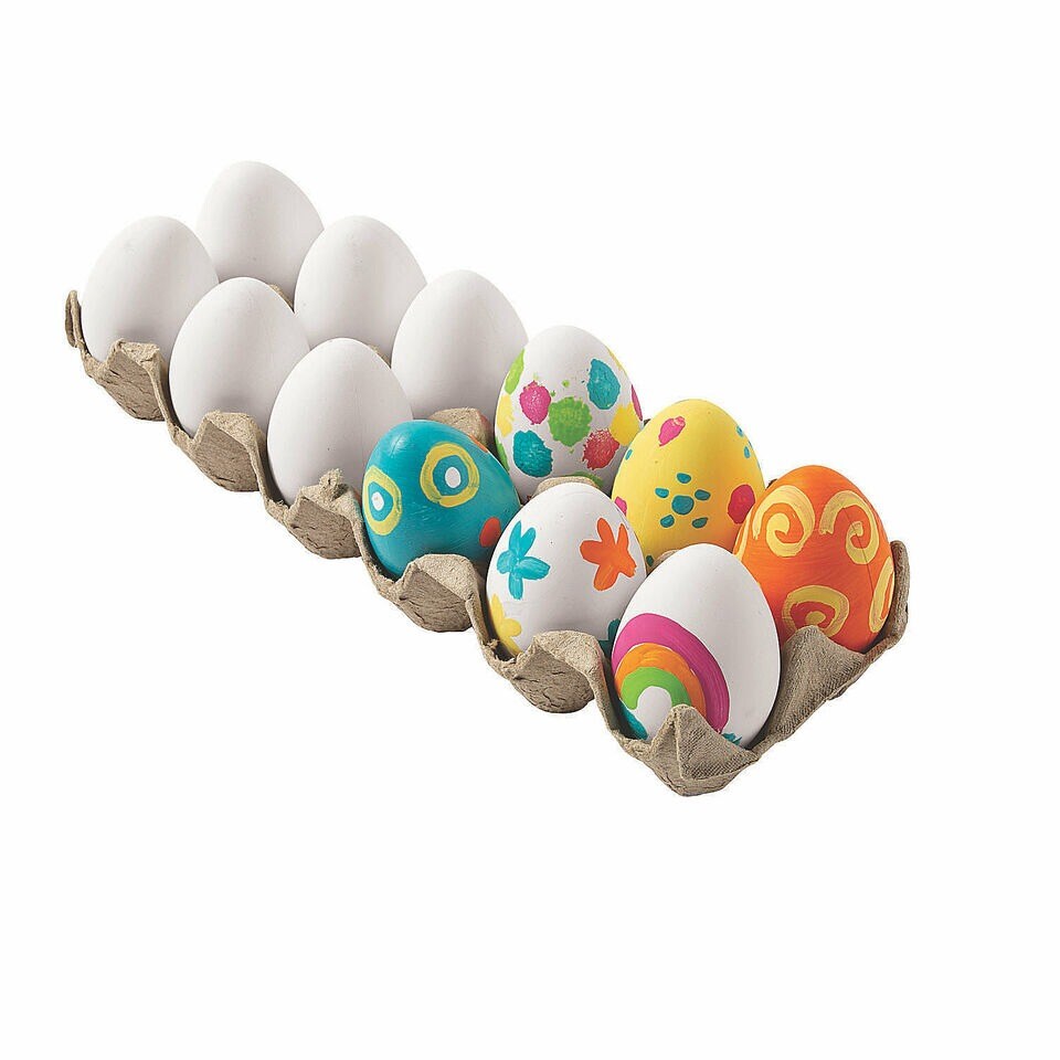 DIY Easter Eggs With Carton, Craft Kits, 12 Pieces