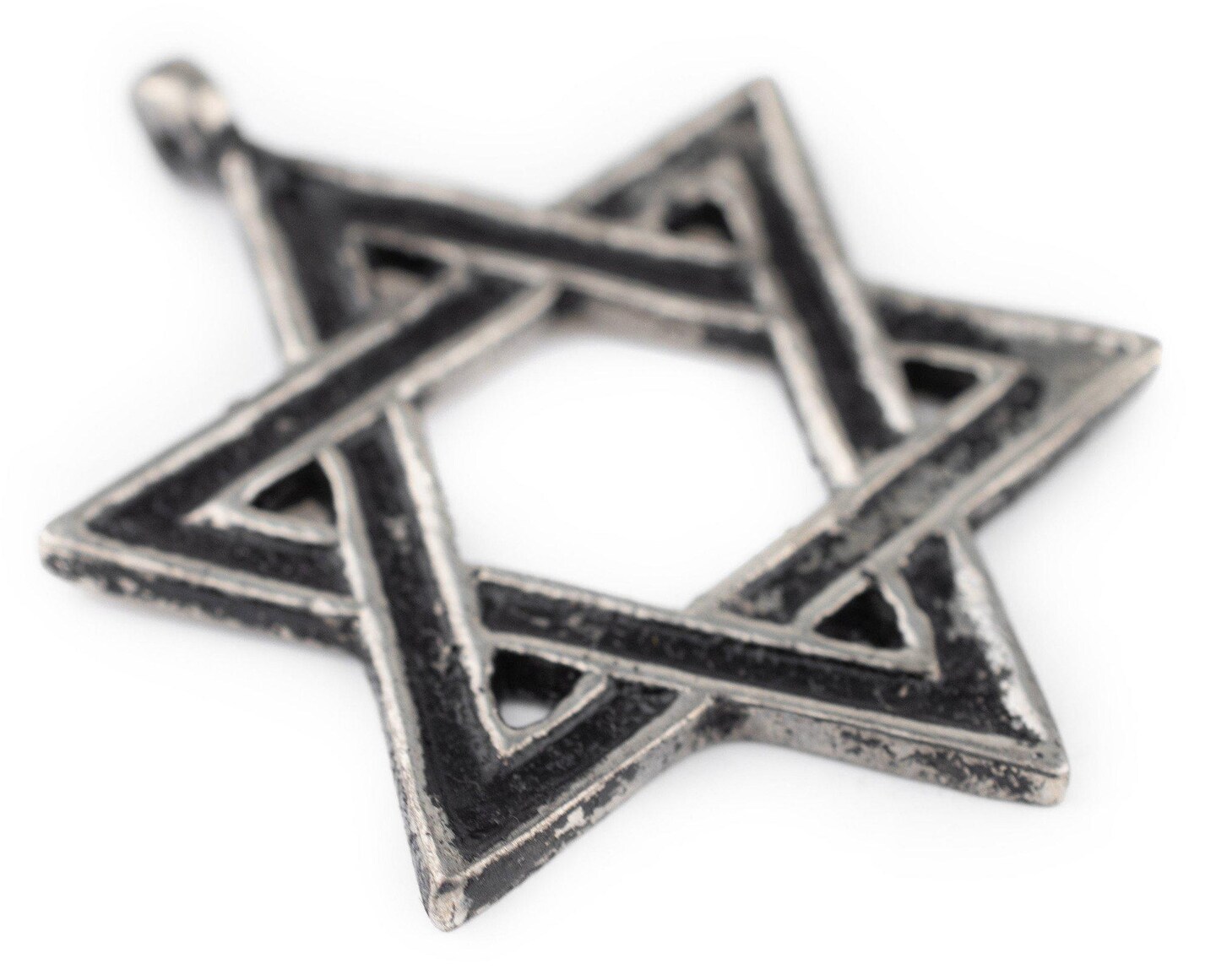 TheBeadChest Silver Star of David Pendant (48x62mm), Ethnic &#x26; Rustic Judaica Jewelry Supply