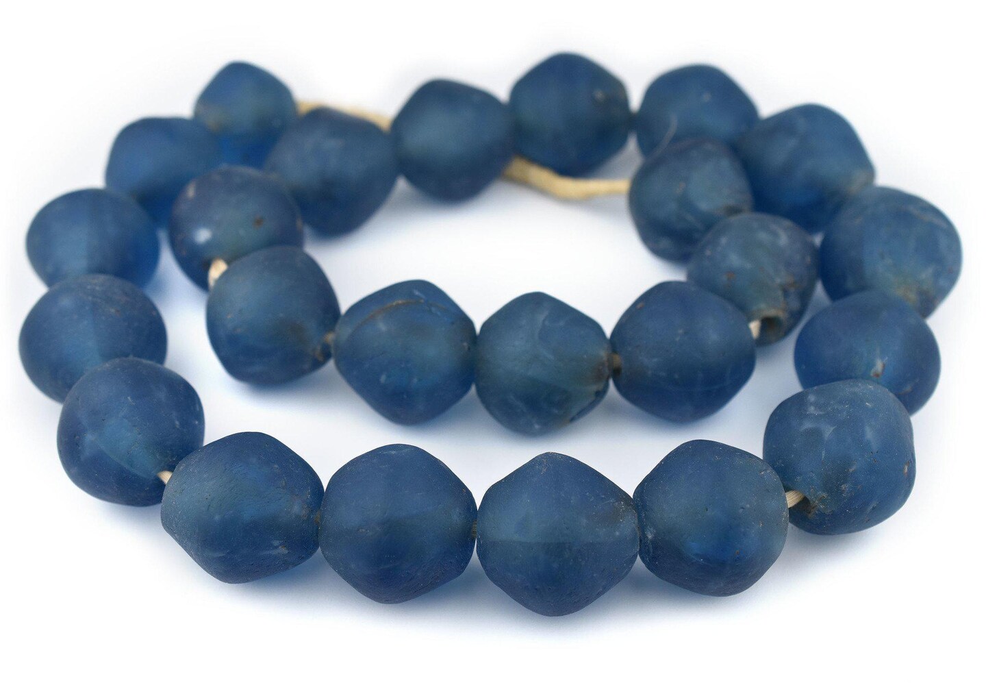 TheBeadChest Super Jumbo Light Blue Bicone Recycled Glass Beads (35mm), Made in Ghana from Recycled Glass Materials