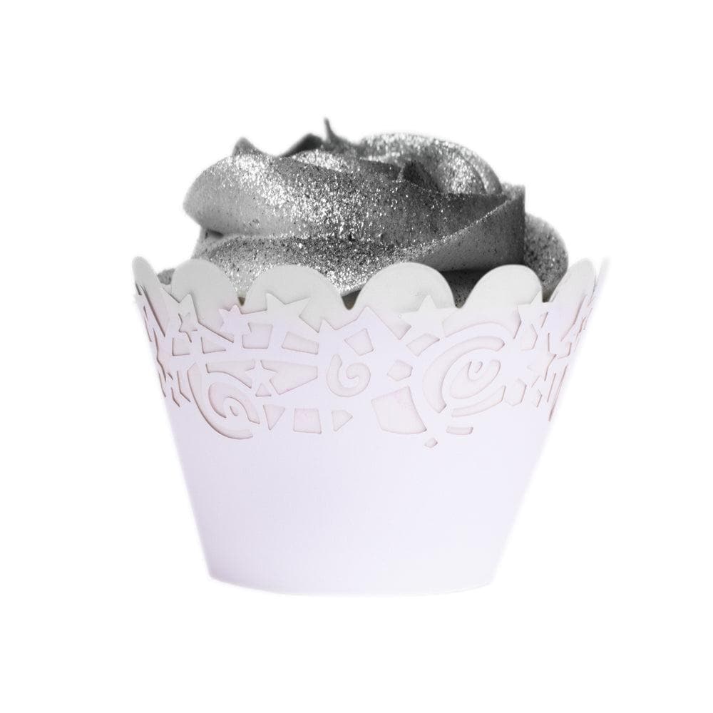 White Star Cut Cupcake Wrappers &#x26; Liners | 25 PC Set