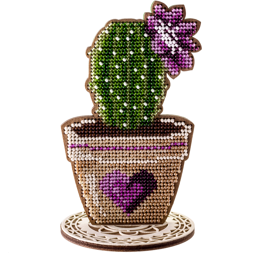 Bead embroidery kit on wood