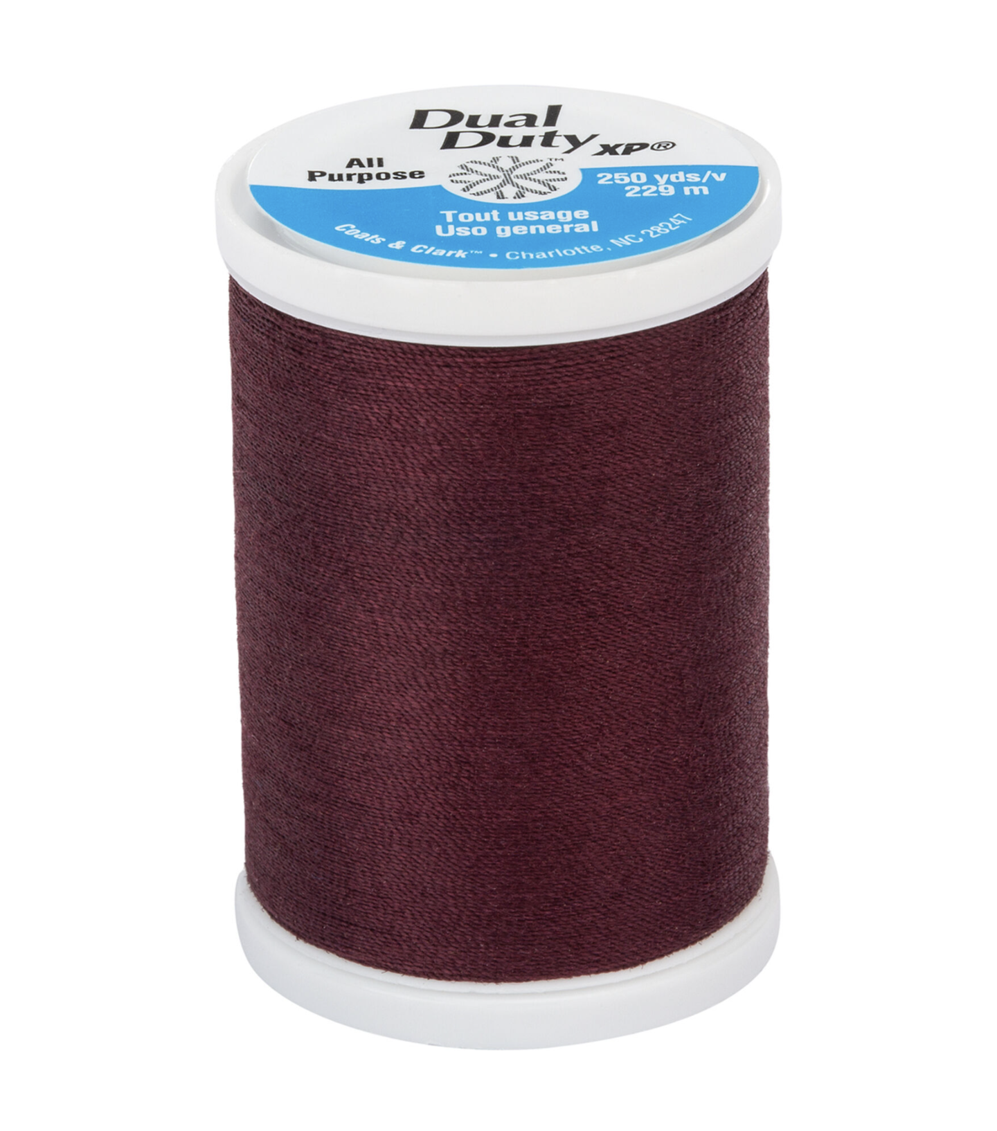 250 yards -- Dual Duty XP -- All Purpose Sewing Thread -- Maroon Color -- Ref. S910-2980 by Coats &#x26; Clark&#xAE;