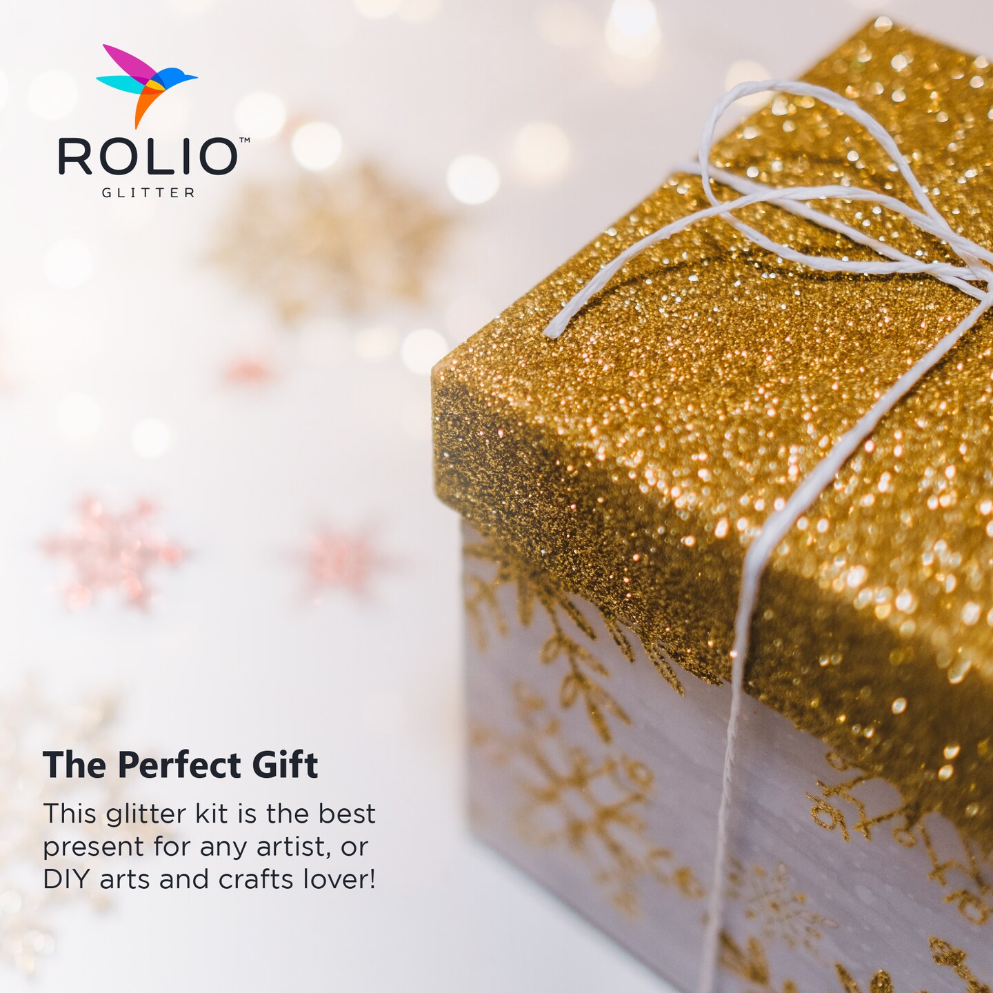 Rolio - Holographic Glitter Pure Set - 12 Color ,15g jars - Cosmetic Grade