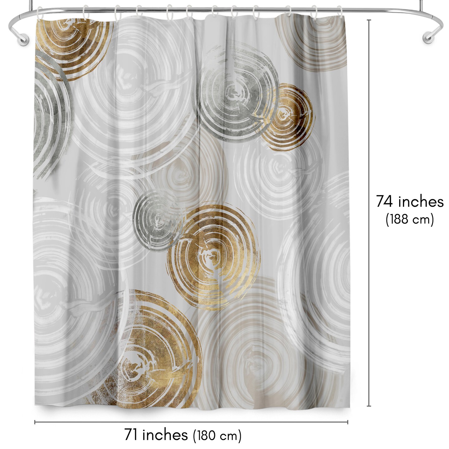Americanflat 71" x 74" Shower Curtain, Spinning I by PI Creative Art