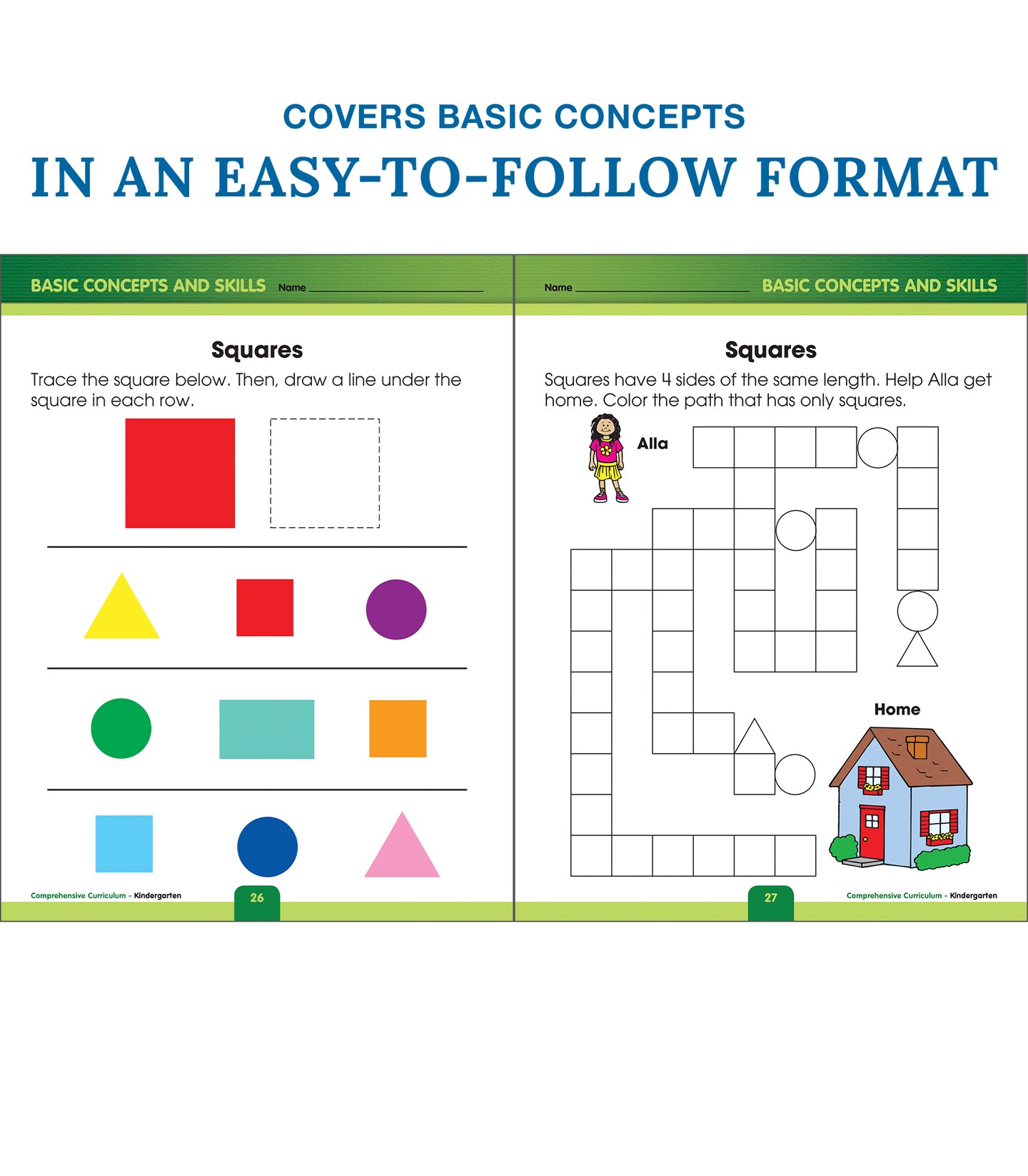 Carson Dellosa Comprehensive Curriculum of Basic Skills Kindergarten Workbook, Alphabet, Sight Words, Colors, Shapes, Counting, Phonics, and Writing Practice, Classroom or Homeschool Curriculum