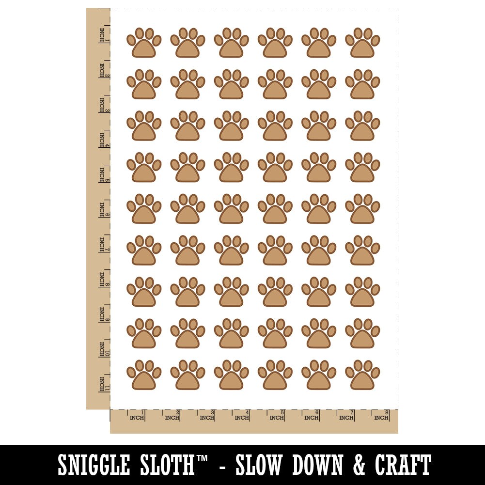 Paw Print Outline Dog Cat Temporary Tattoo Water Resistant Fake Body Art Set Collection (1 Sheet)